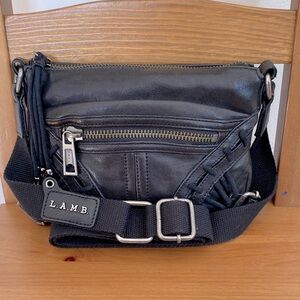 L.A.M.B. Black Leather Crossbody Purse
